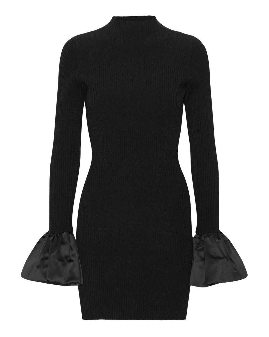 ROTATE BIRGER CHRISTENSEN Black Cut-Out Knit Mini Dress