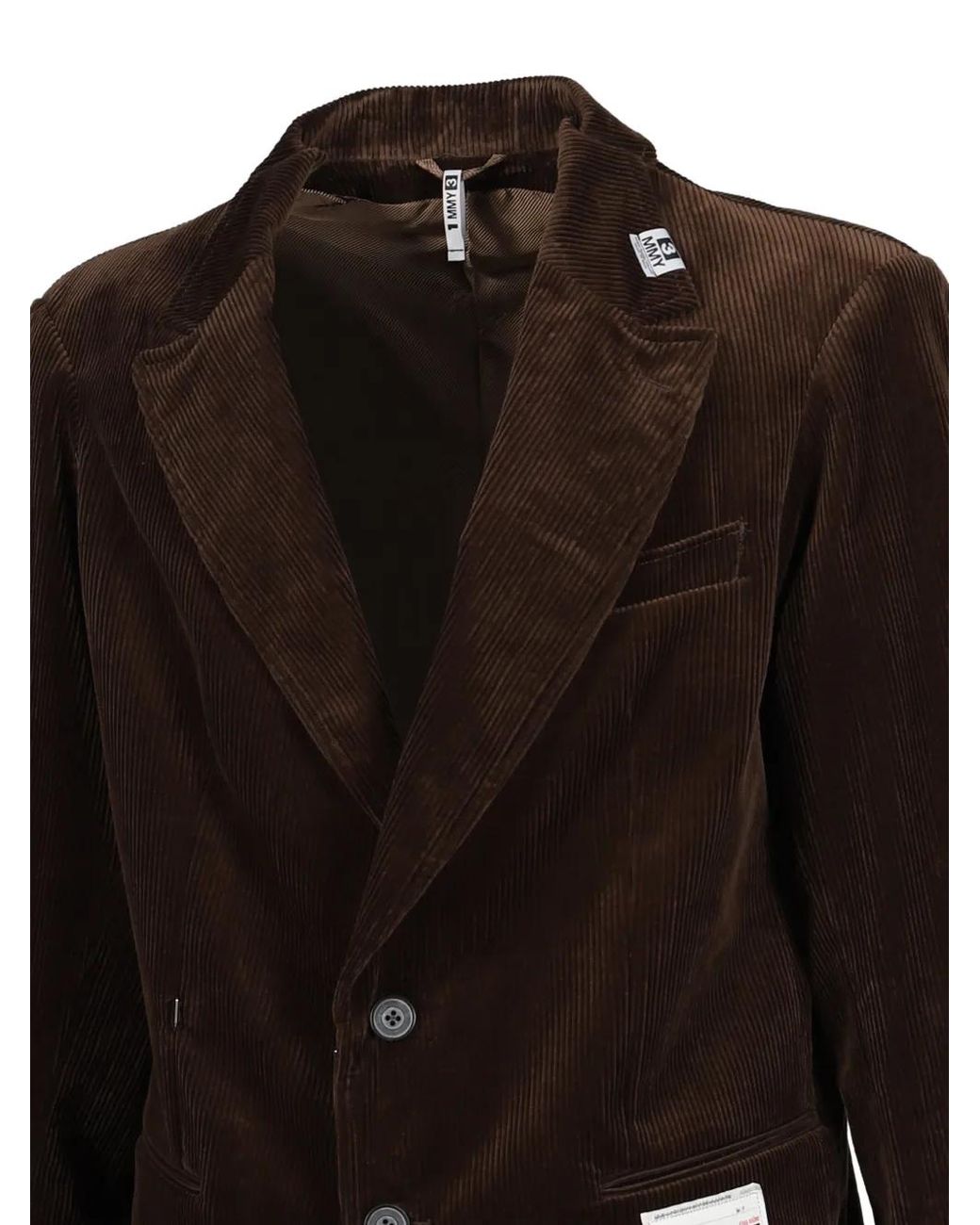 Maison Mihara Yasuhiro Brown Veste De Costume En Velours Côtelé for men