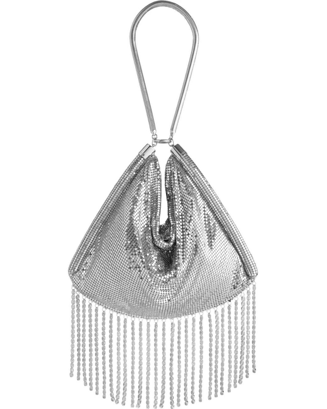 Rabanne White Chainmail Fringe Shoulder Bag