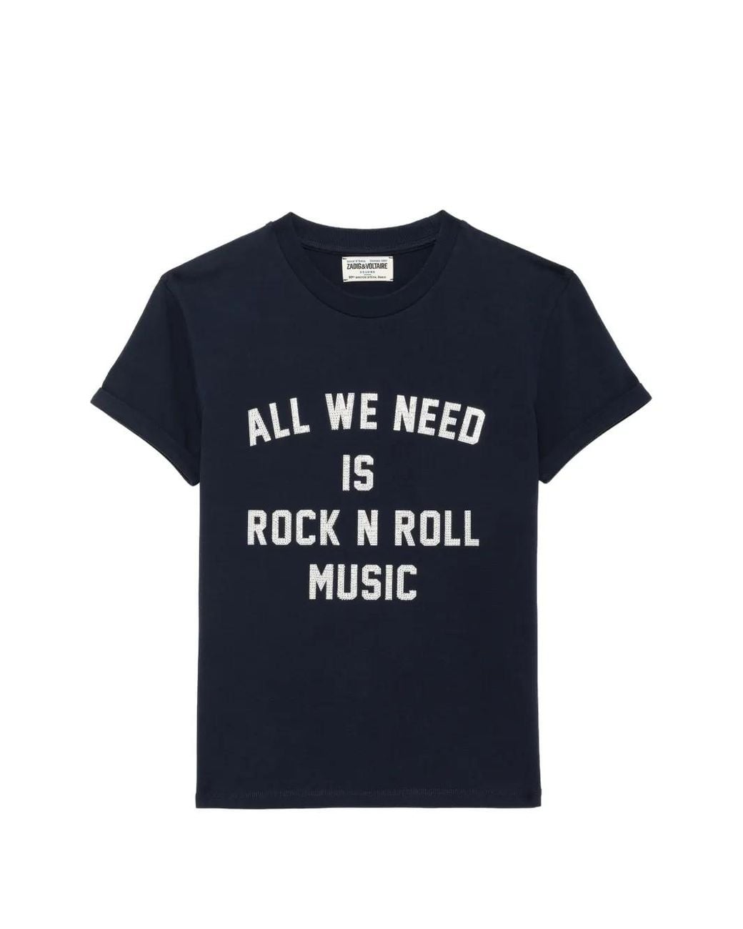 Zadig & Voltaire Blue Walko Tc Need Rnr Strass