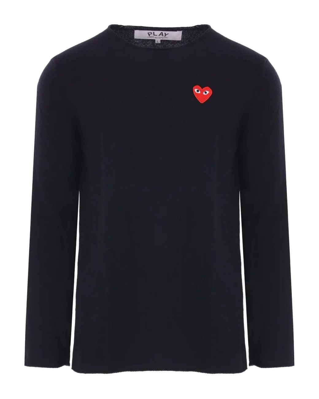 COMME DES GARÇONS PLAY Blue Heart-Logo Wool Sweater