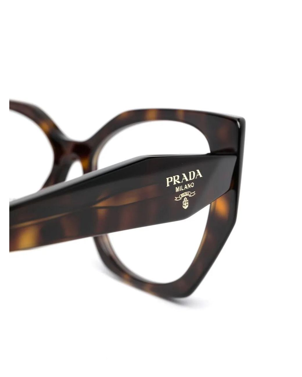Prada Brown Tortoiseshell-Effect Cat-Eye Frame Glasses