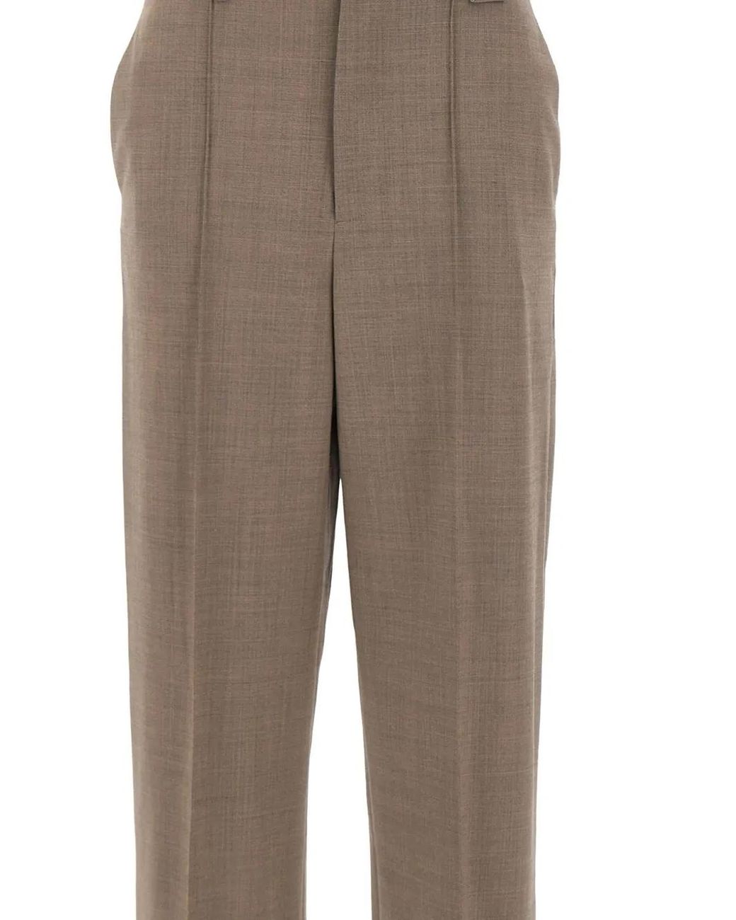 Fabiana Filippi Natural Stitched-Crease Straight-Leg Trousers