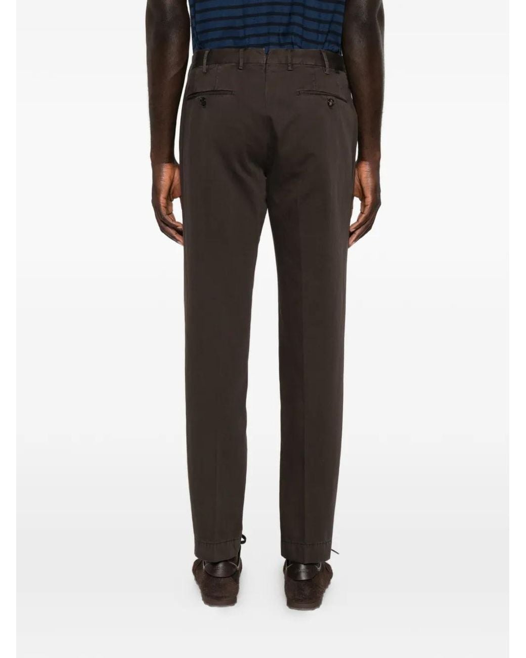 Incotex Gray Pleated Straight-Leg Trousers for men