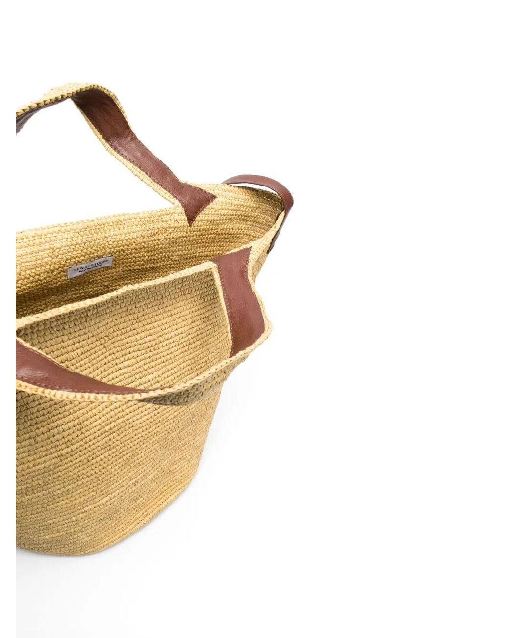 Sensi Studio Metallic Interwoven-Straw Tote Bag