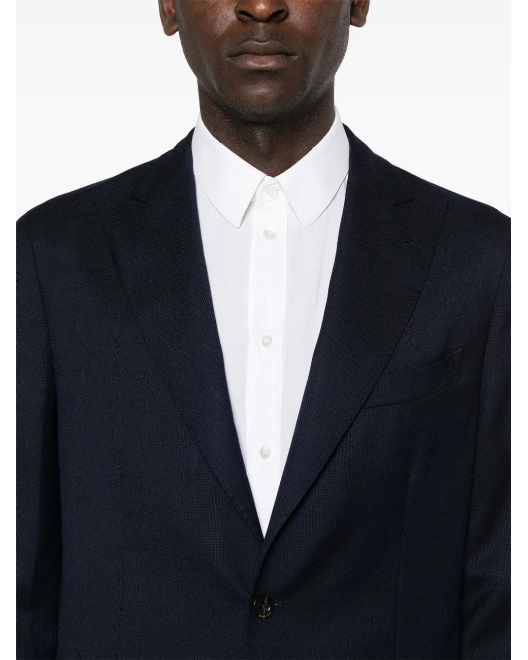 Boglioli Blue Textured Finish Single-Breasted Blazer for men