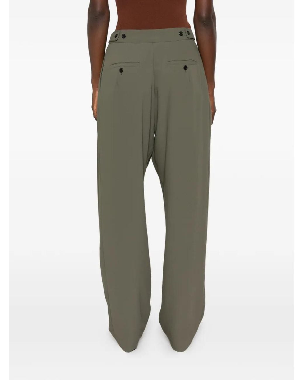 IRO Green Oakland Pleated Wide-Leg Trousers