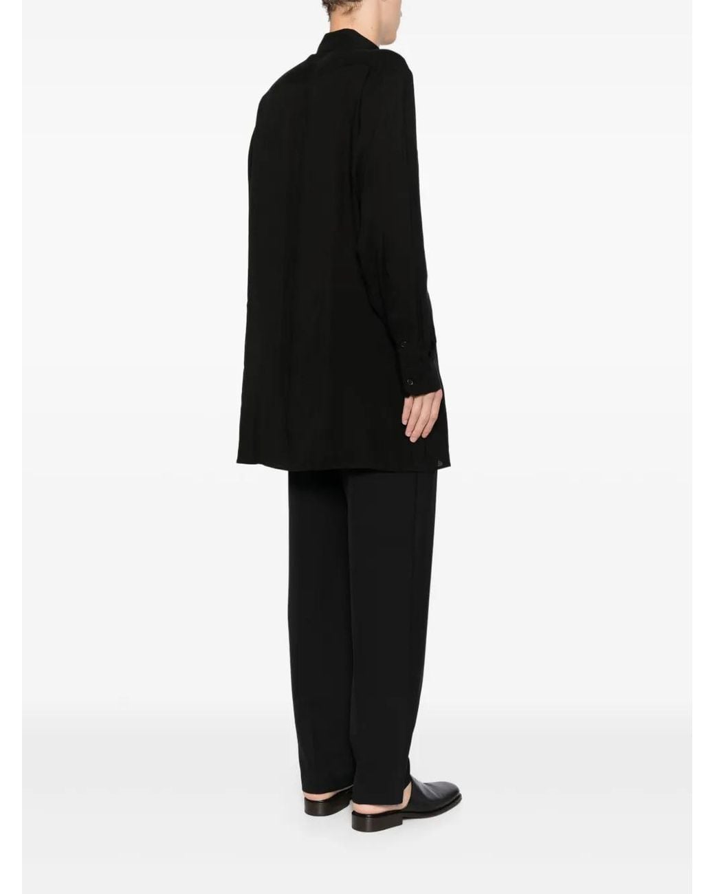 Yohji Yamamoto Black Double Front Placket Shirt for men