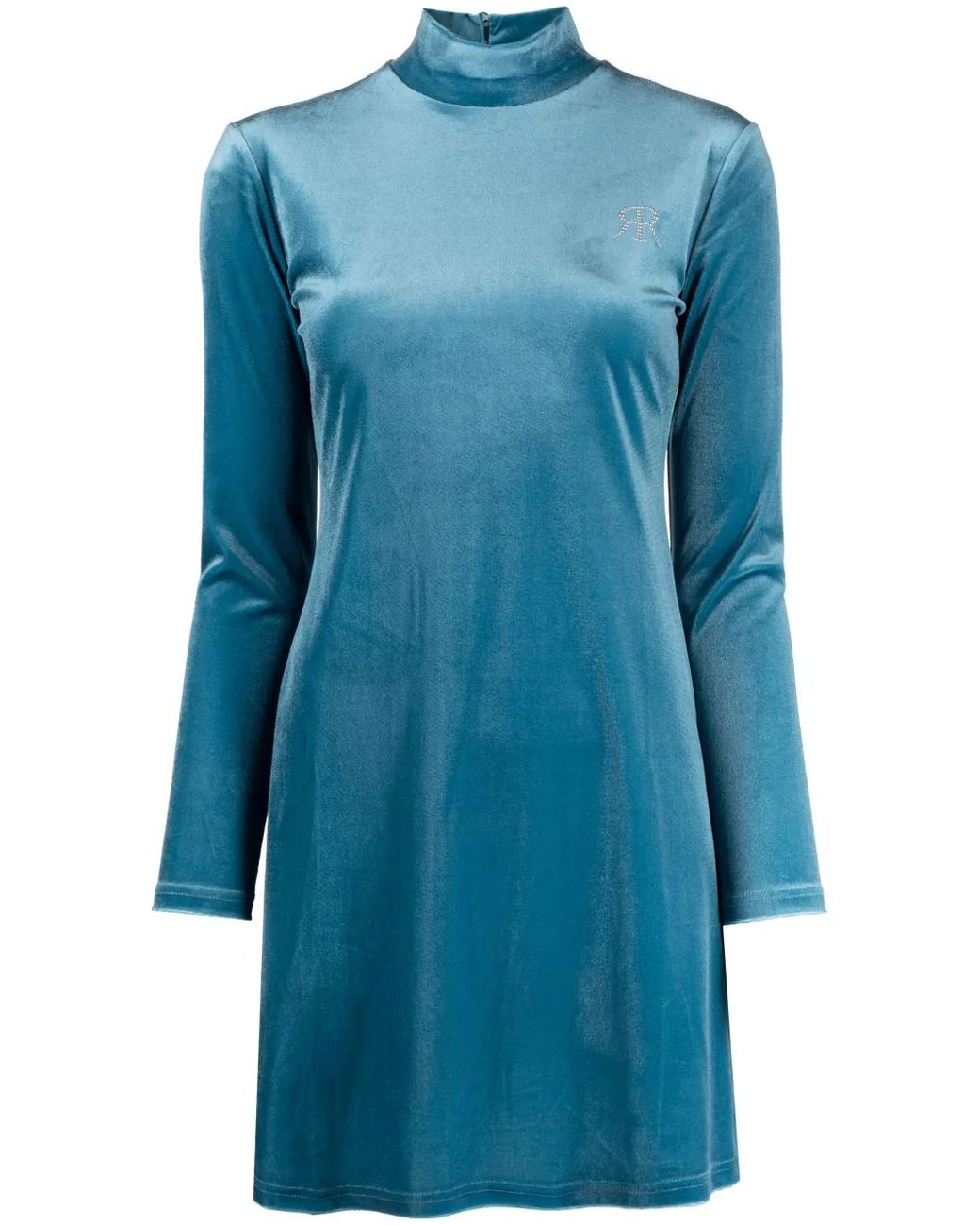 ROKH Blue Long Sleeves Stretched Dress