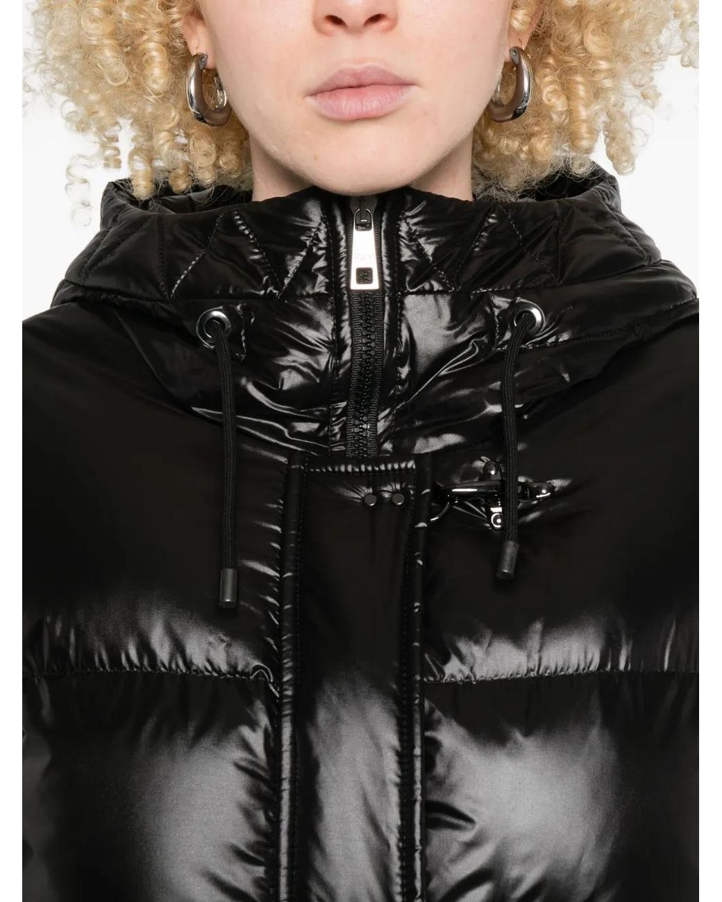 Plumífero Con Cuello Alto Fay de color Black