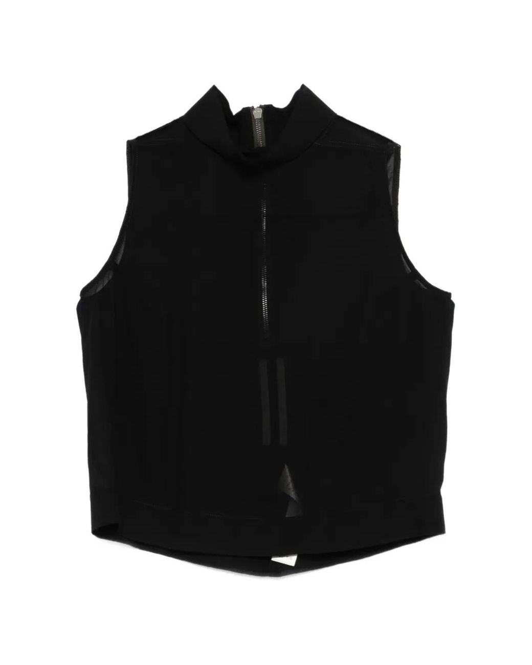 Rick Owens Black Tabard Zip-Up Top