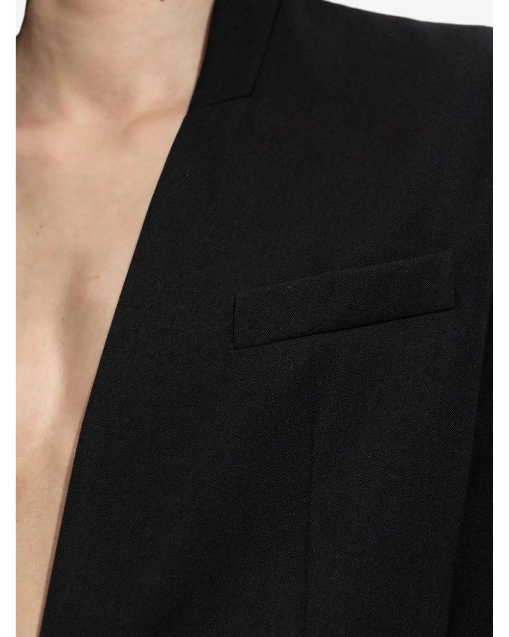 The Attico Black Wool Gabardine Jacket