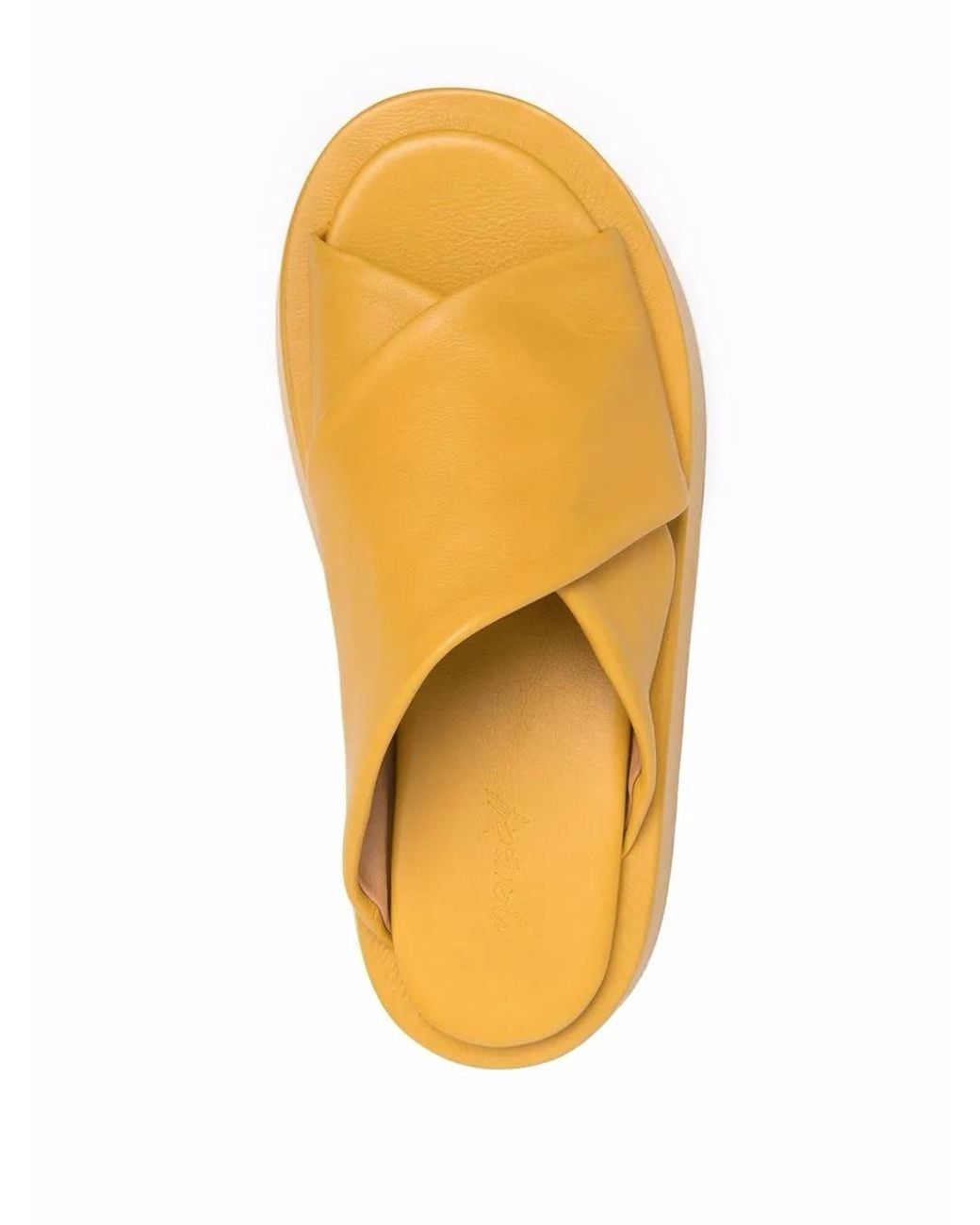 Marsèll Yellow Crossover-Strap Platform Sandals