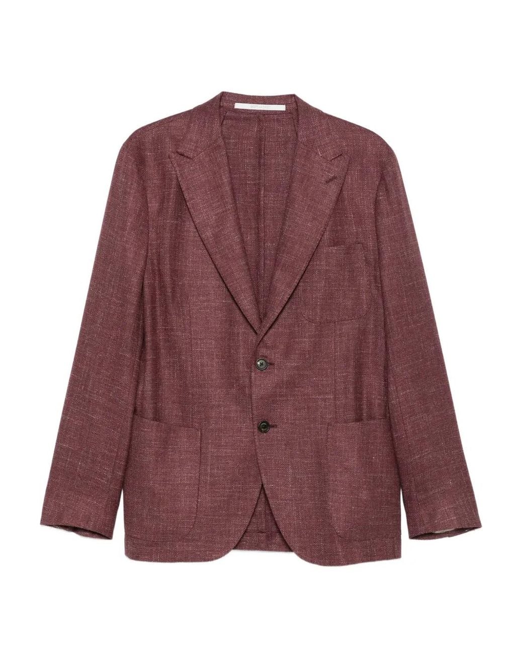 Eleventy Purple Single-Breasted Patch-Pocket Blazer for men