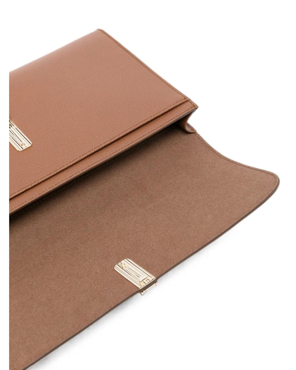Furla Brown Grainy-Leather Clutch Bag