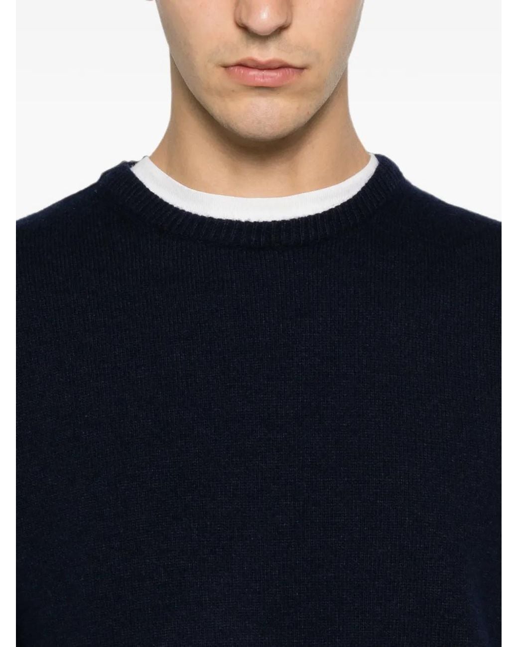 SERGIO MORETTI FIRENZE Blue Crew-Neck Sweater for men