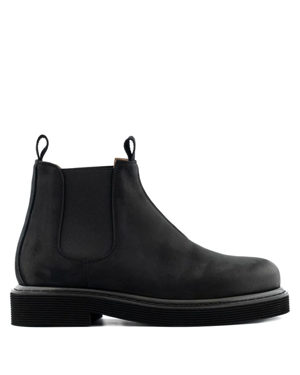 Buttero Black Elasticated Side-Panel Chelsea Boots for men