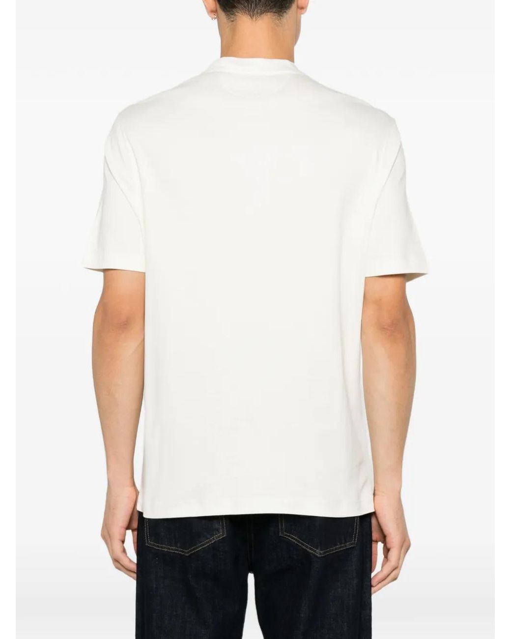Canali White Crew-Neck T-Shirt for men