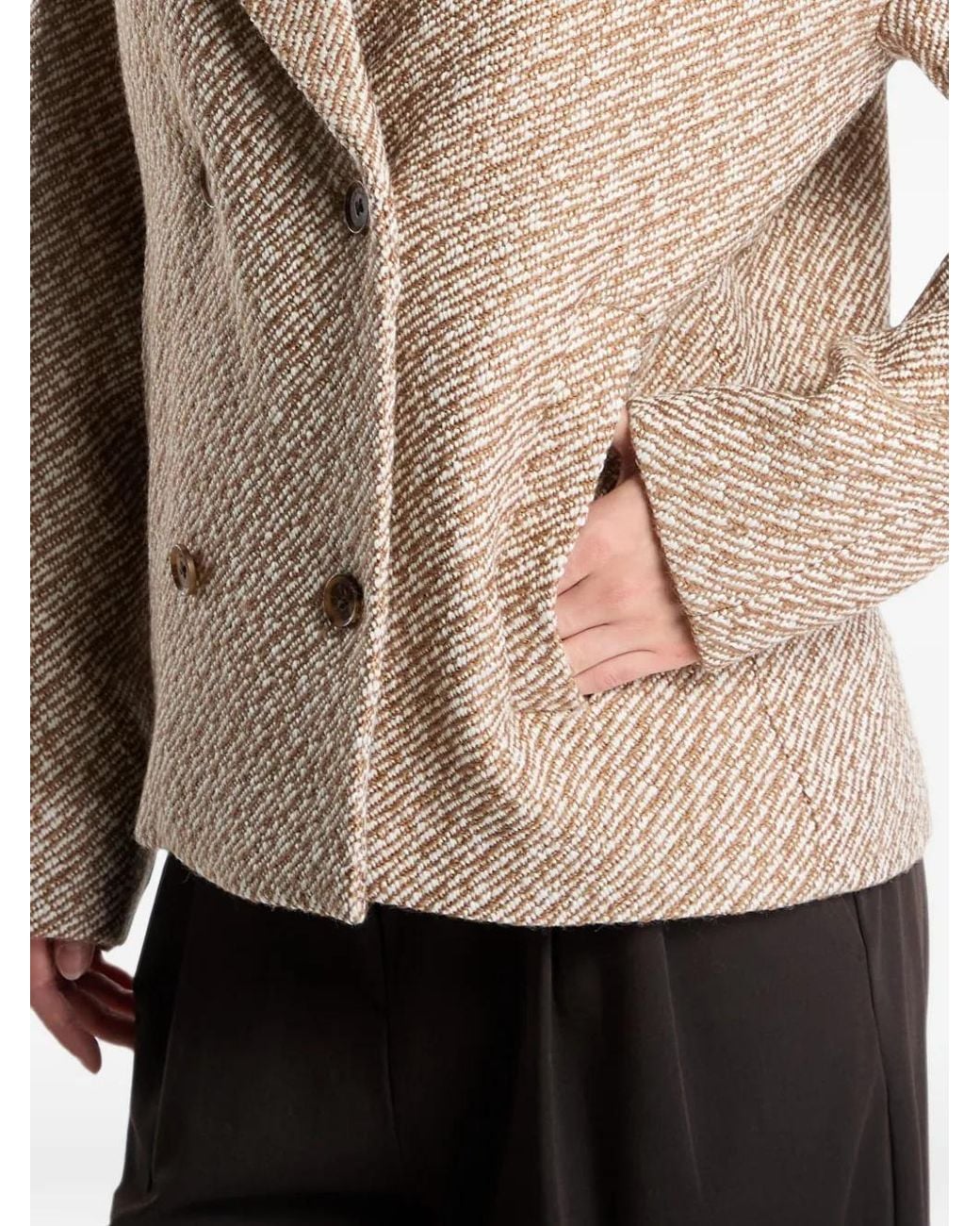 Calvin Klein Natural Double-Breasted Peacoat