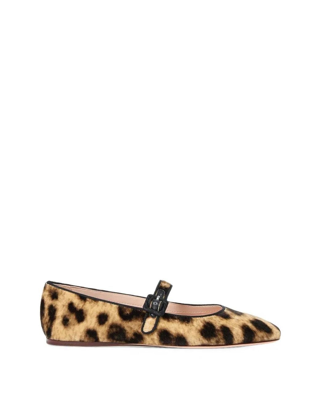 Loeffler Randall Brown Mary Jane Leopard-Print Ballet Flats