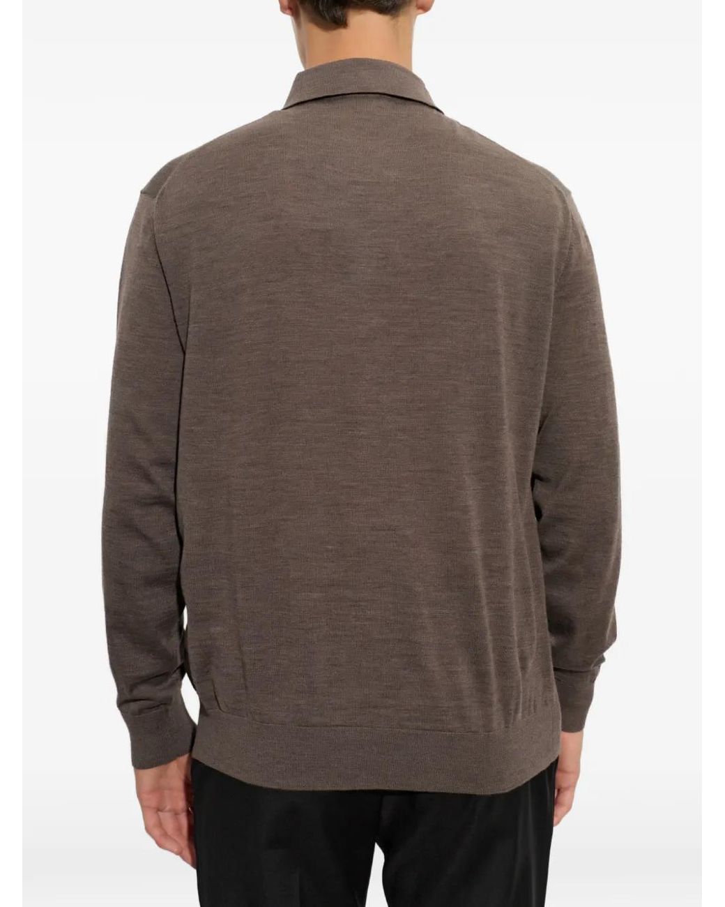 Paul & Shark Brown Long-Sleeve Polo Shirt for men