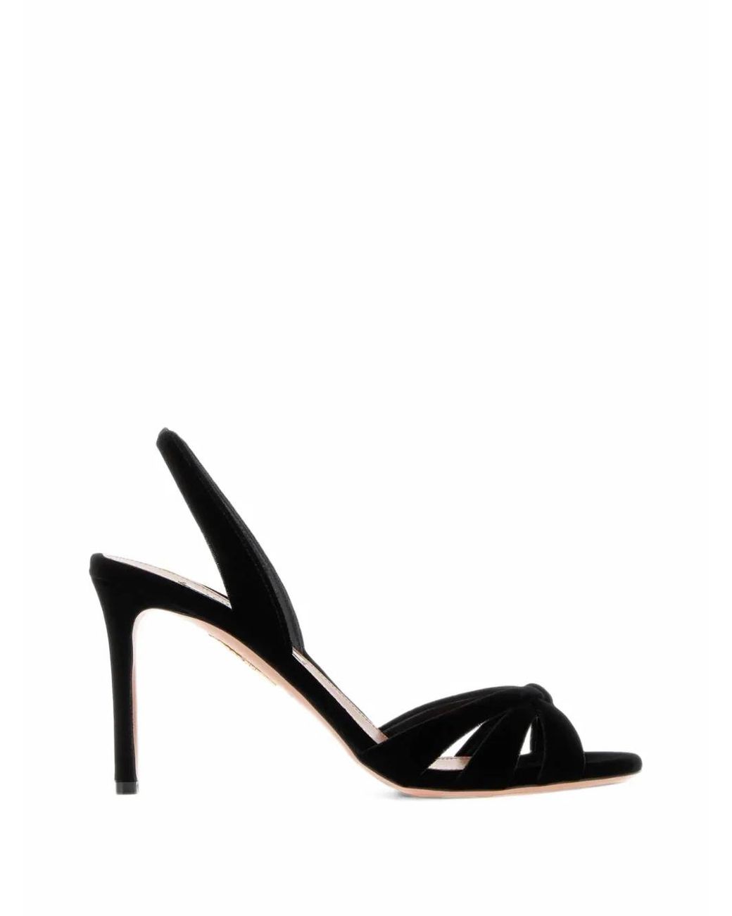 Aquazzura Black Tati Velvet Sandals