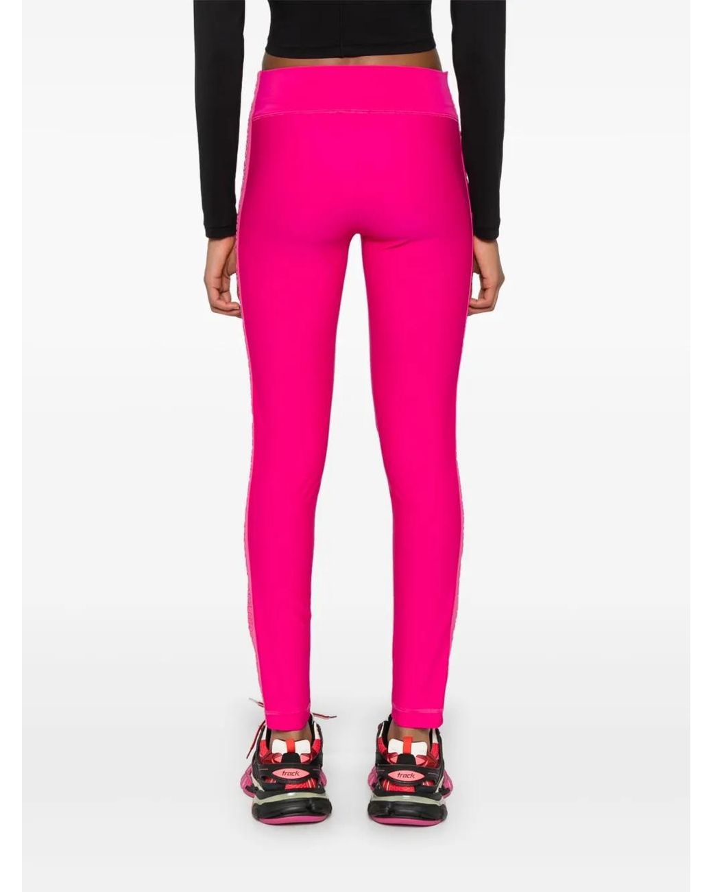 Versace Jeans Couture Pink Logo-Trim Leggings