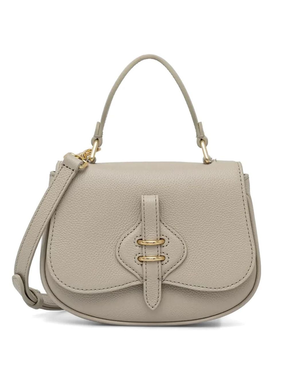 Coccinelle Natural Pebbled Leather Shoulder Bag