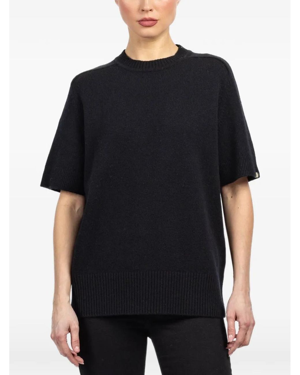 Extreme Cashmere Black Short-Sleeve Sweater