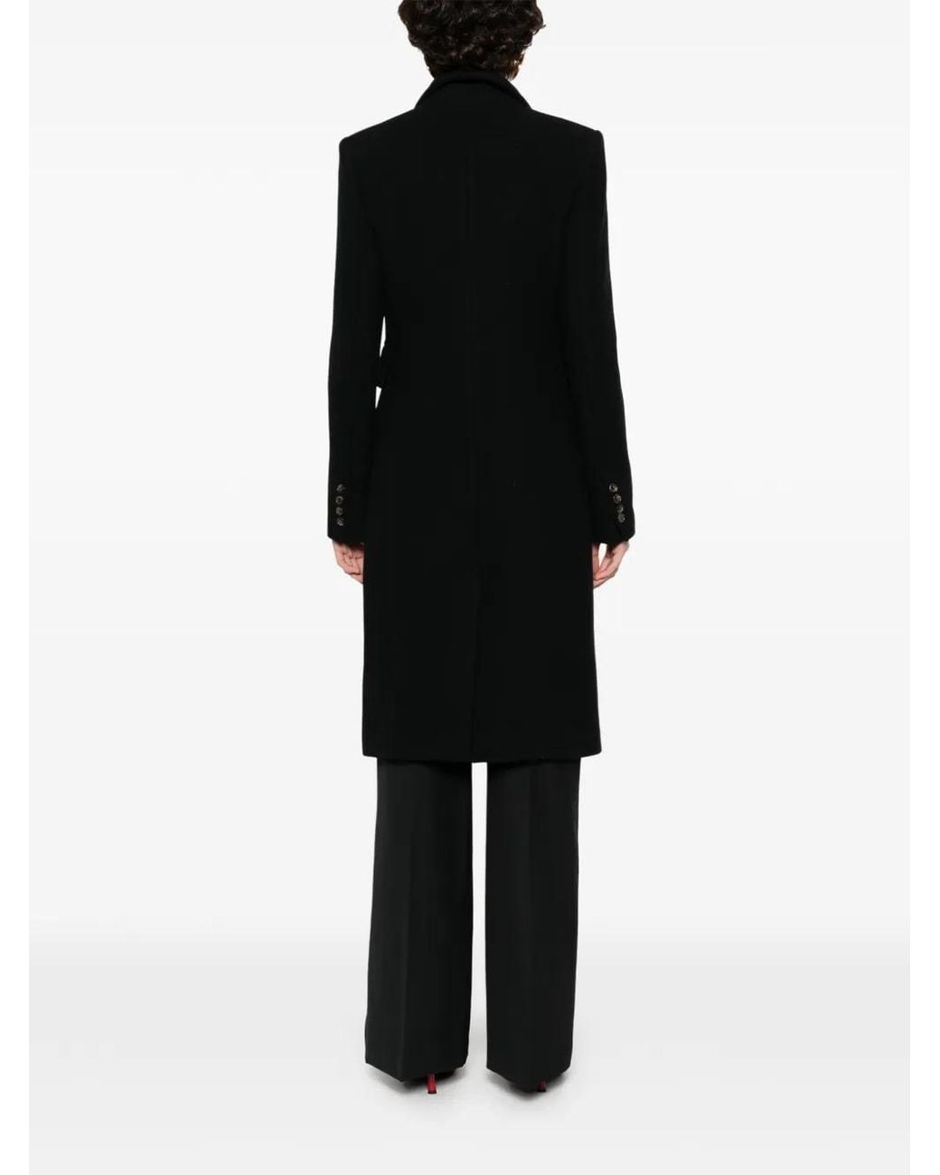 Erika Cavallini Semi Couture Black Single-Breasted Coat