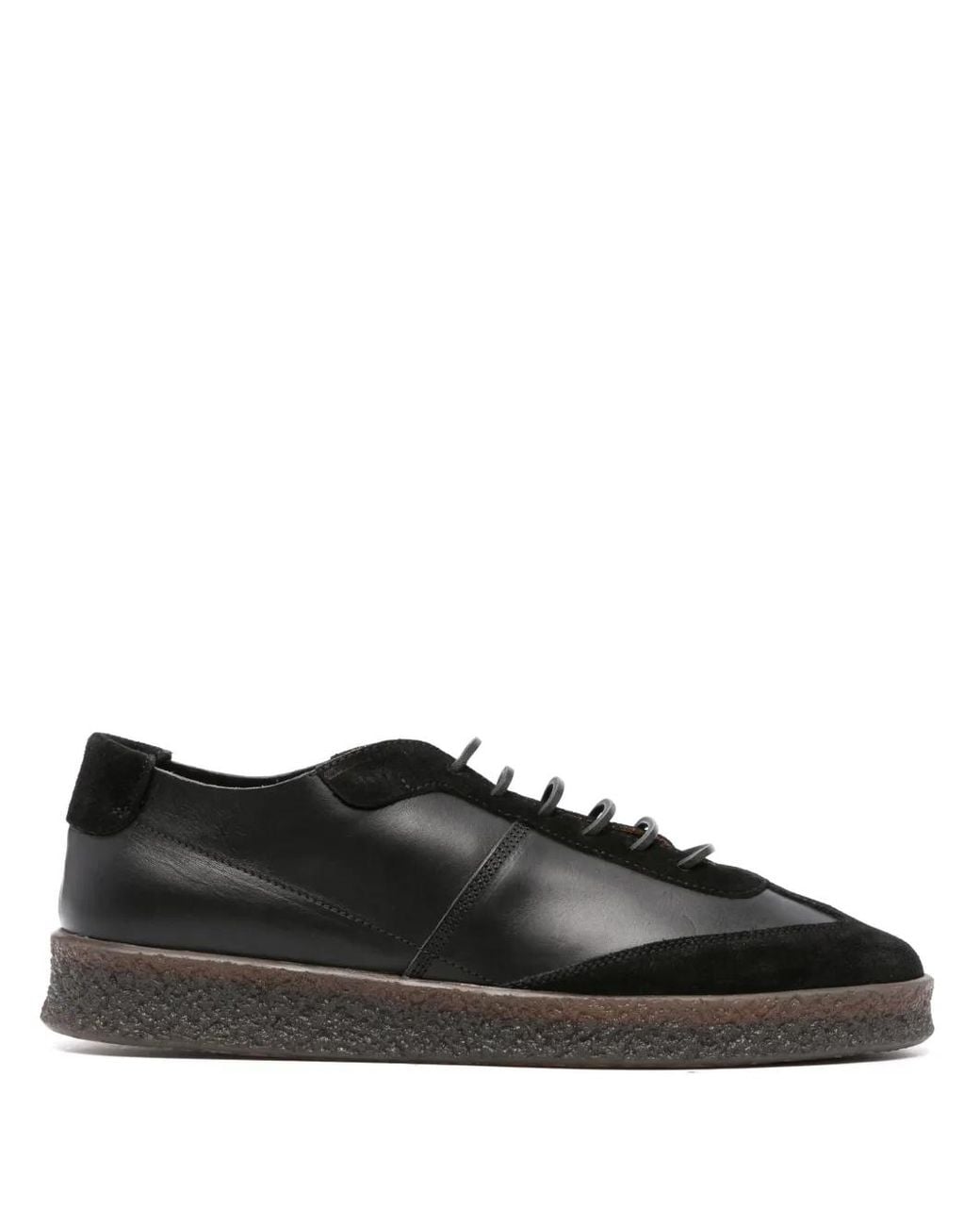 Buttero Black Logo-Embossed Leather Derby Shoes for men