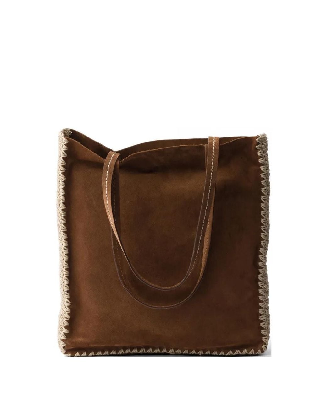 Borsa Tote Grande di Prada in Brown