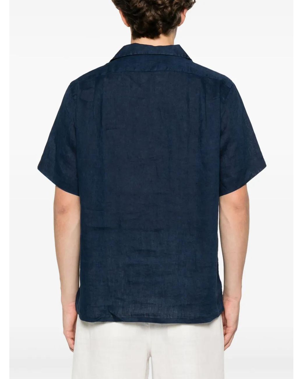 Polo Ralph Lauren Blue Linen Shirt for men