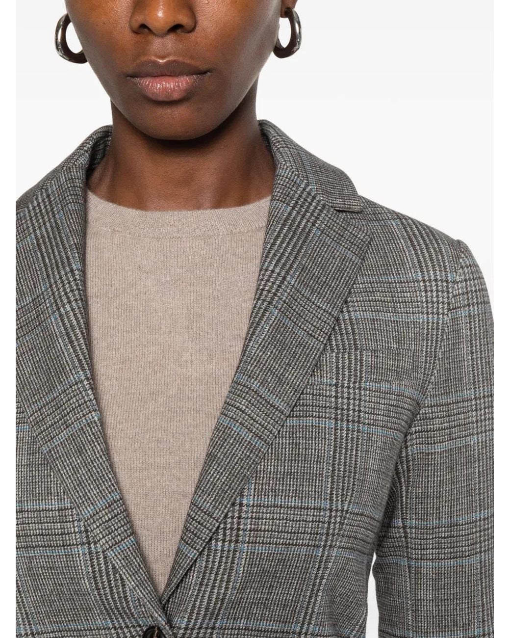 Circolo 1901 Gray Prince Of Wales Check Blazer