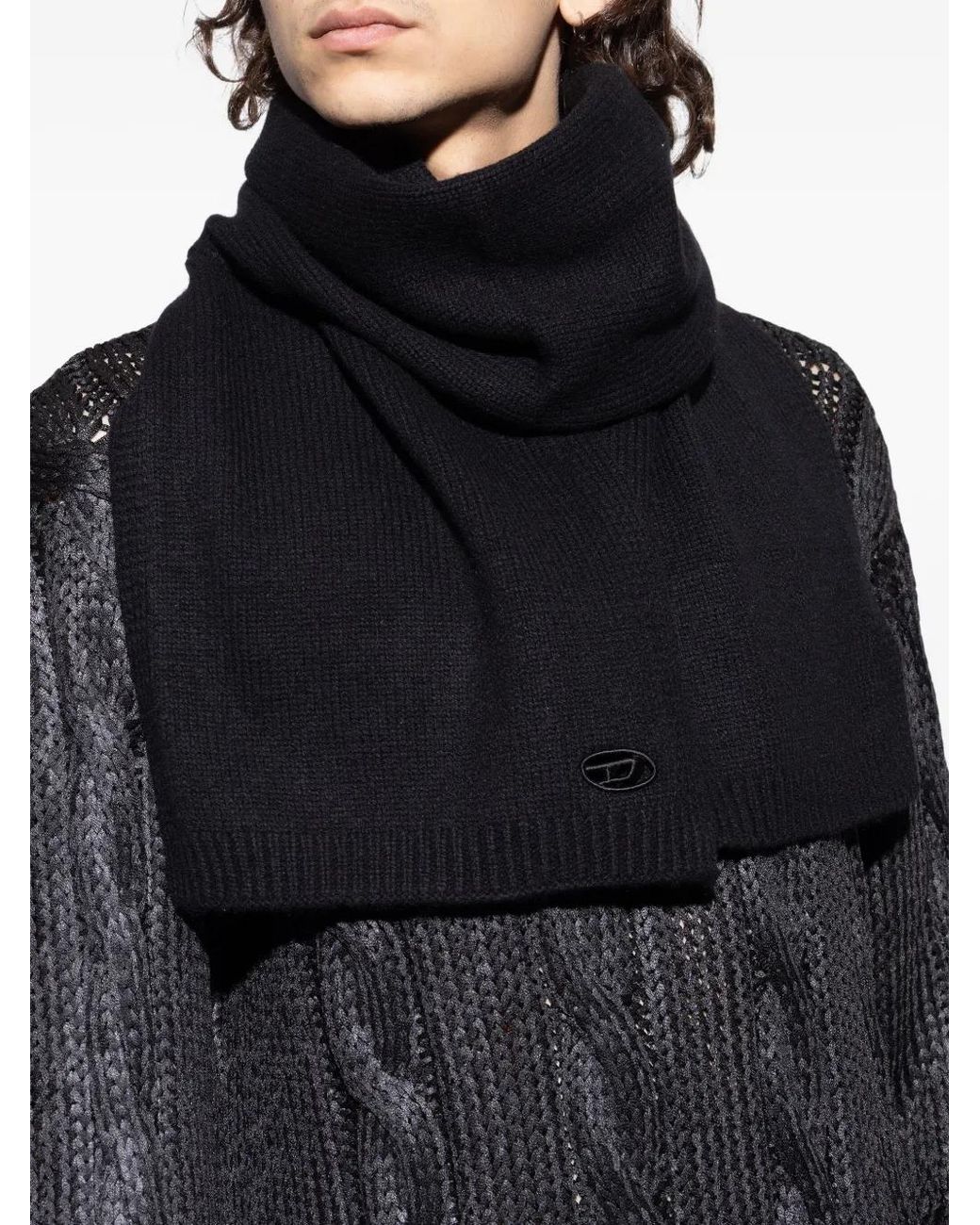 Bufanda Con Placa Del Logo DIESEL de color Black