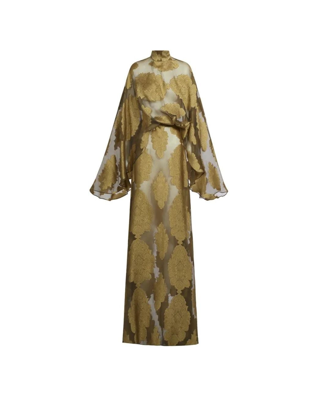 Taller Marmo Brown Chimera Damascus-Jacquard Maxi Dress