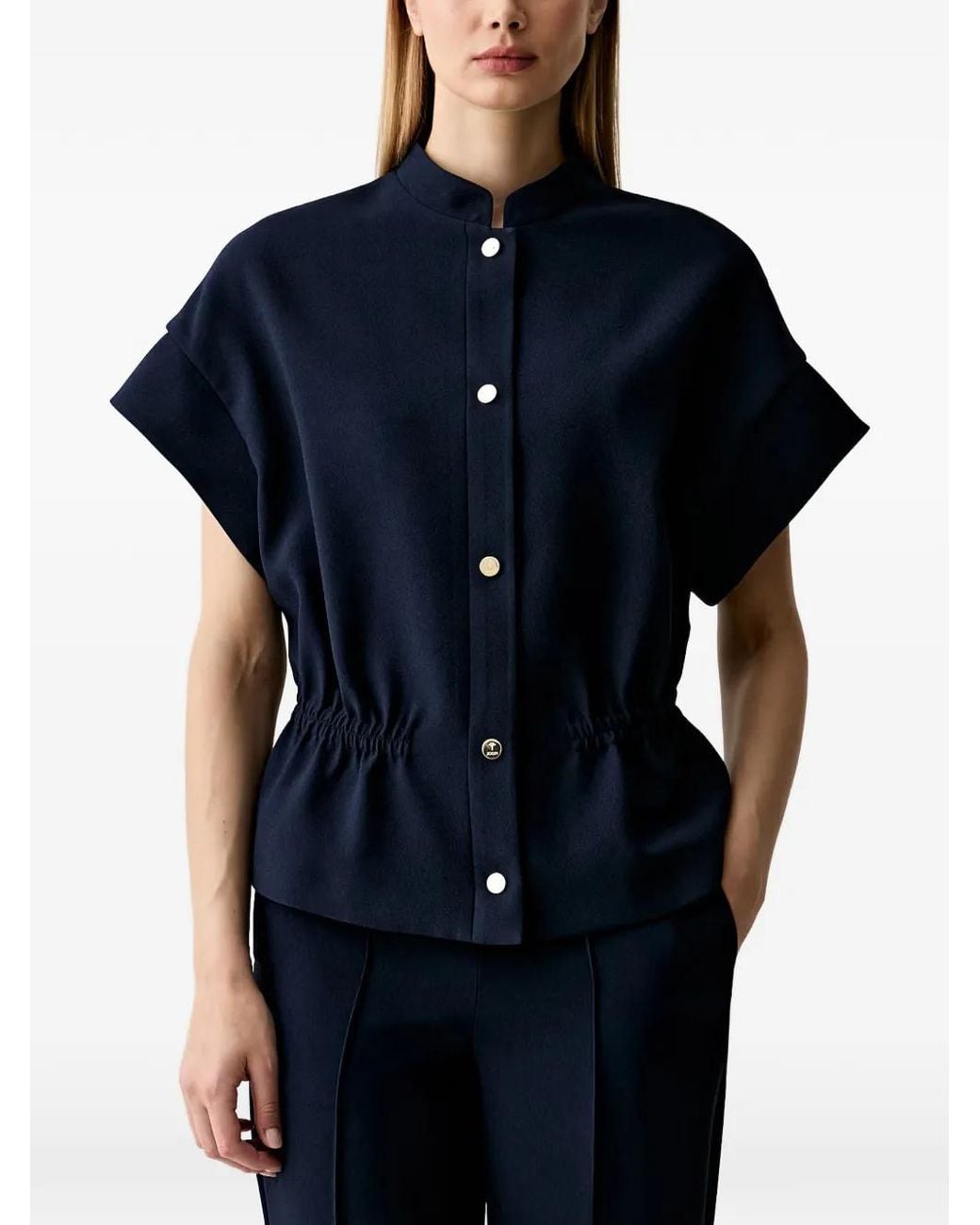 Joop! Blue Elasticated-Waist Short-Sleeve Top