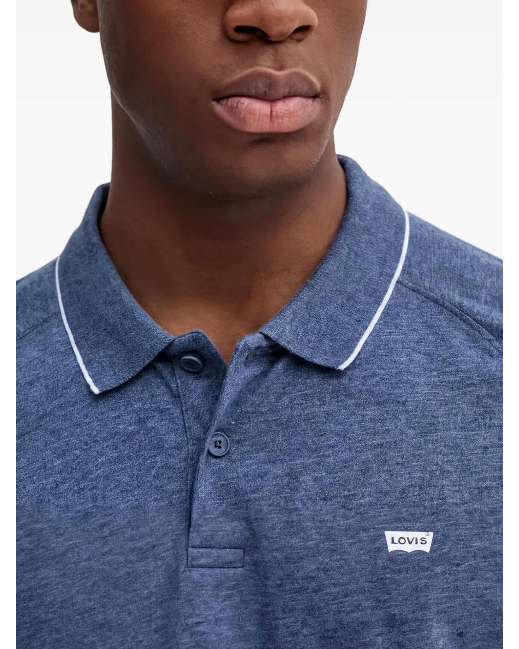Levi's Blue Shoreline Tech Short-Sleeve Polo Shirt for men