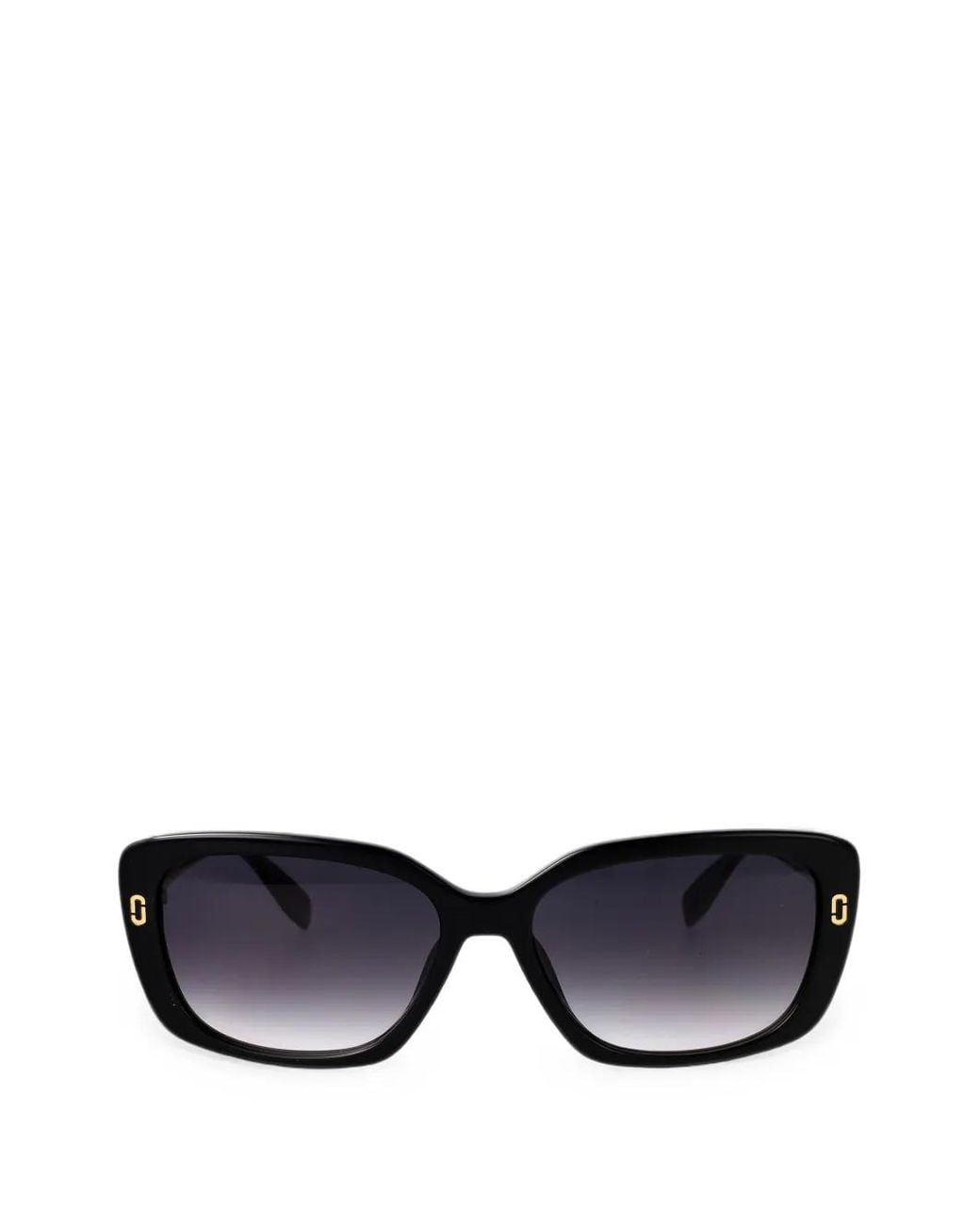Marc Jacobs Black Logo-Plaque Rectangle-Frame Sunglasses