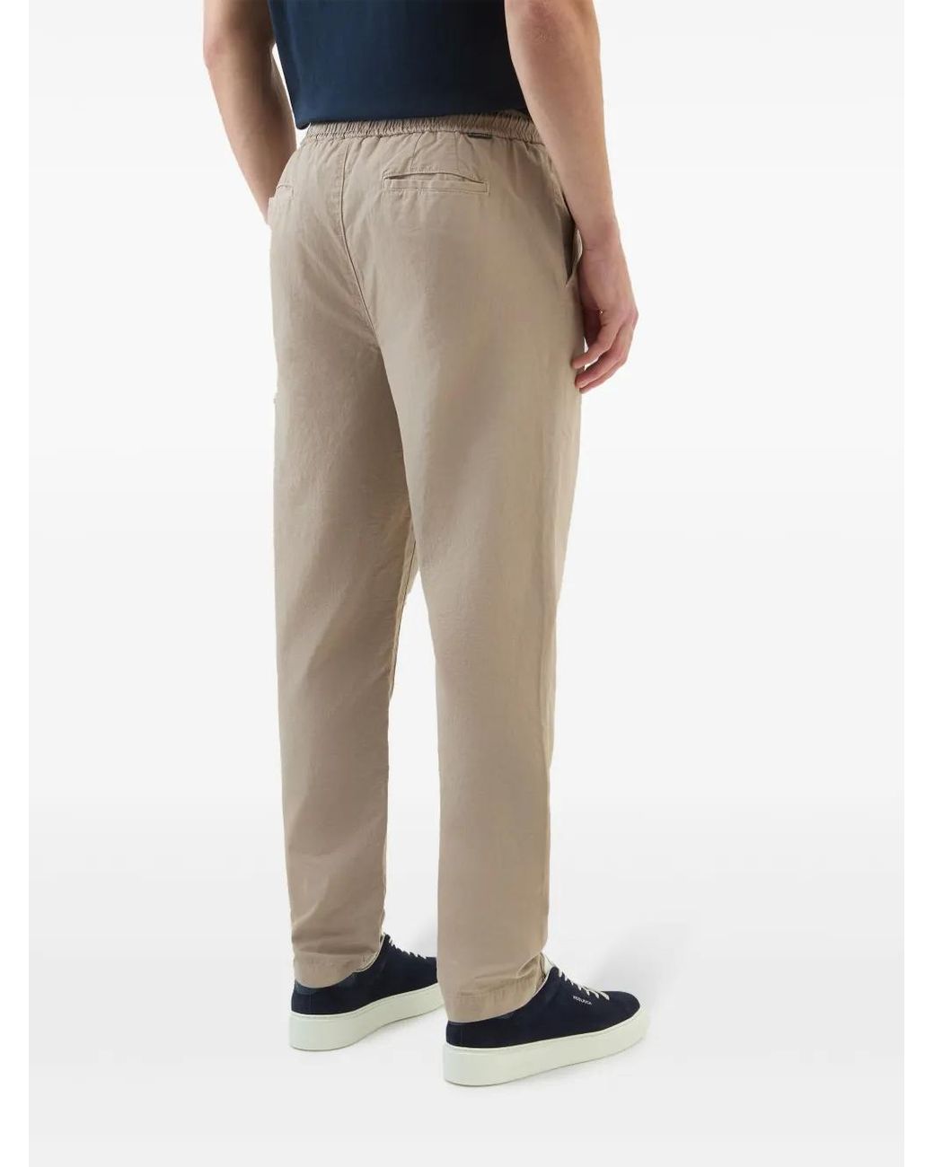 Woolrich Natural Straight-Leg Cargo Trousers for men