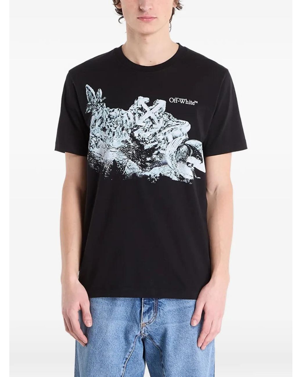 Off-White c/o Virgil Abloh Black Eagle Rock Slim Fit Short Sleeve Tee for men