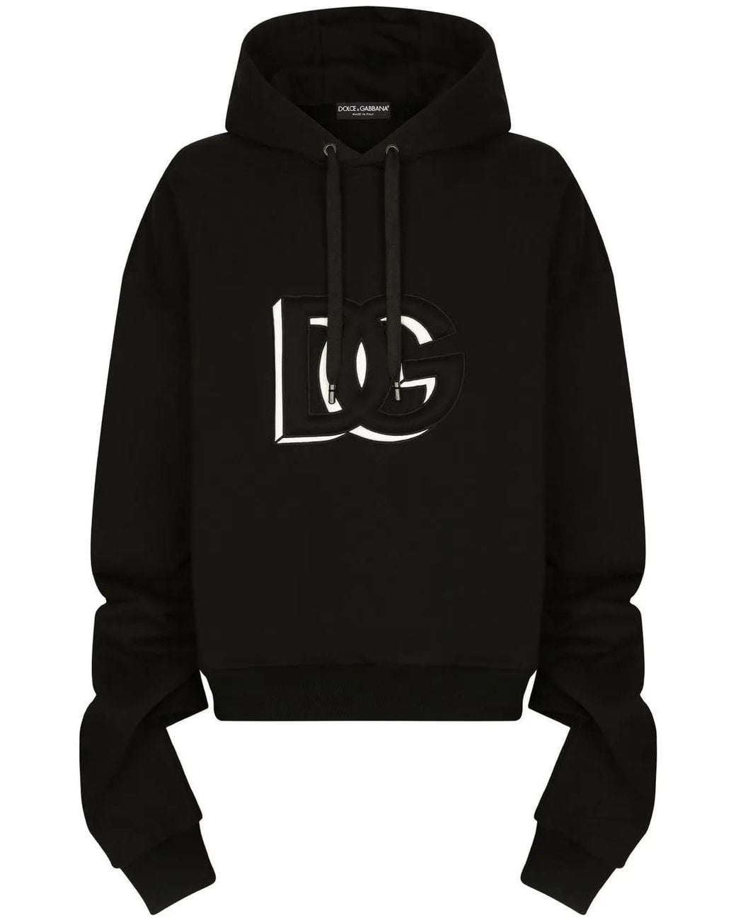 Dolce & Gabbana Black Logo-Print Hoodie for men