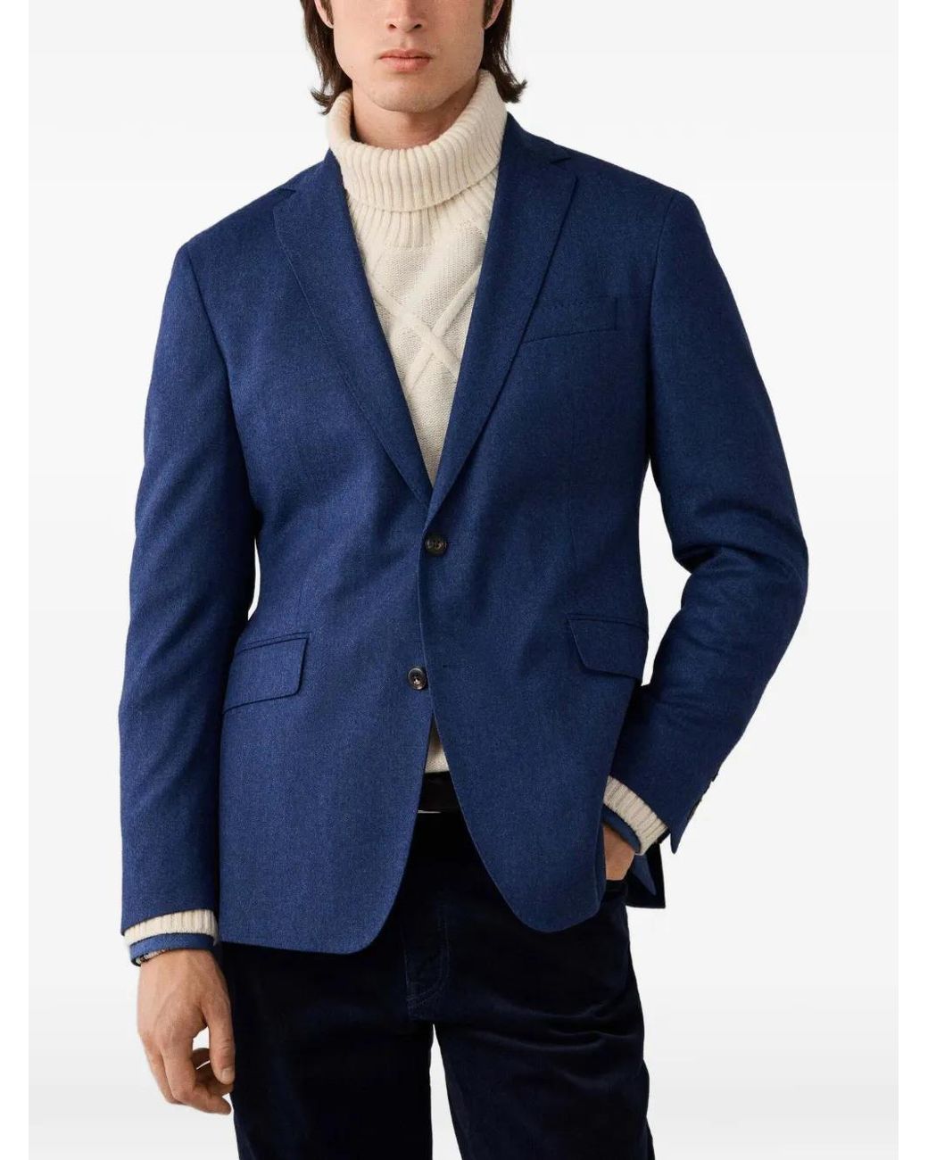 Hackett Blue Single-Breasted Blazer for men