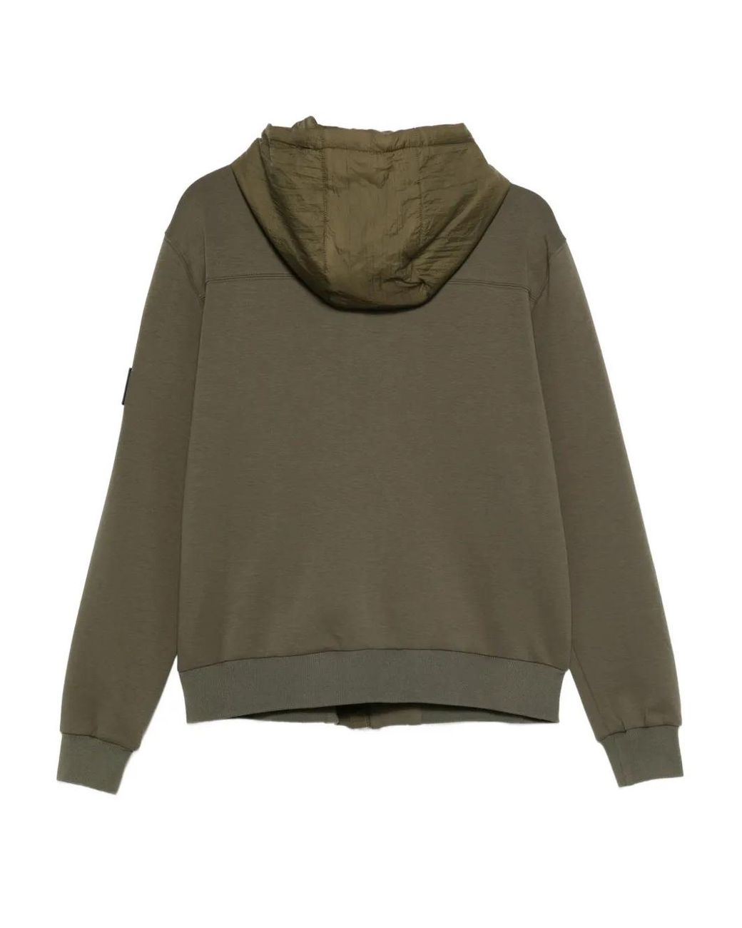 Les Hommes Green Zip-Up Hooded Jacket for men