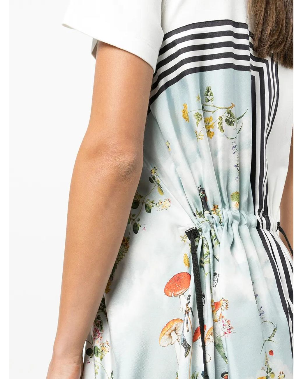 Monse White Asymmetric Graphic-Print Hybrid T-Shirt
