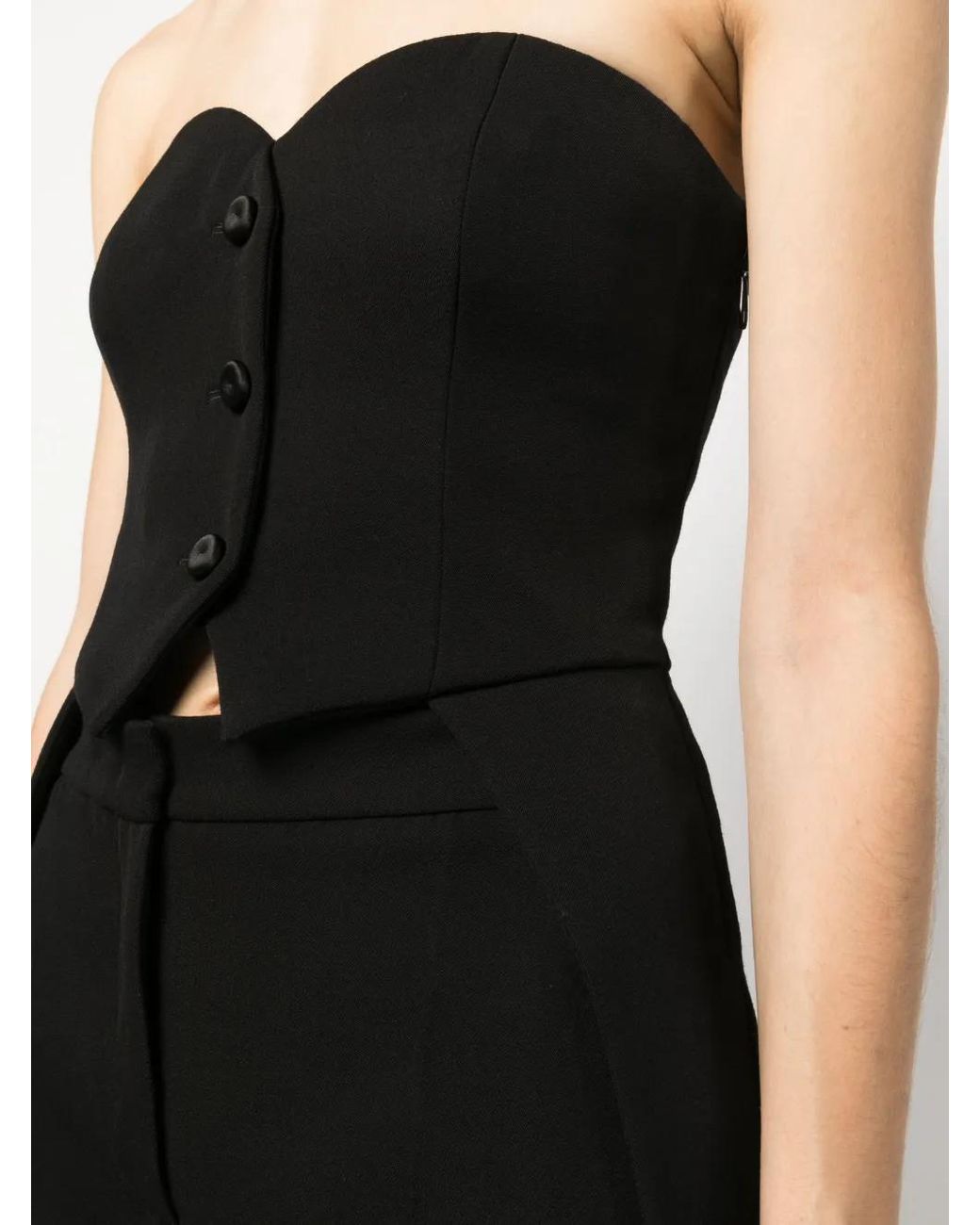Moschino Black Asymmetric Virgin-Wool Top
