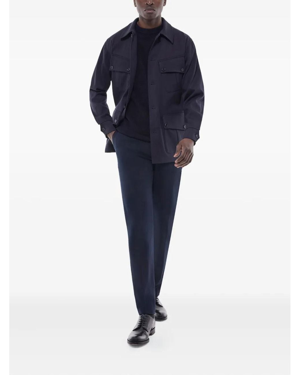 Fursac Blue Multi-Pocket Jacket for men