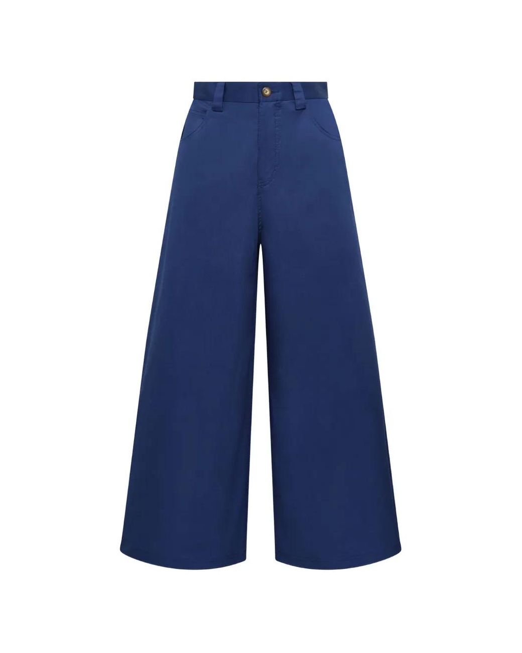 Maliparmi Blue Pantalon Palazzo À Coupe Crop