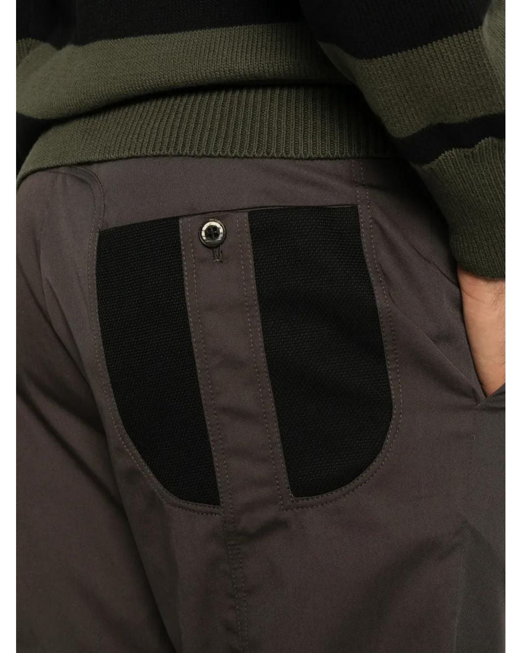 Kiko Kostadinov Gray Contrast-Panel Straight-Leg Trousers for men