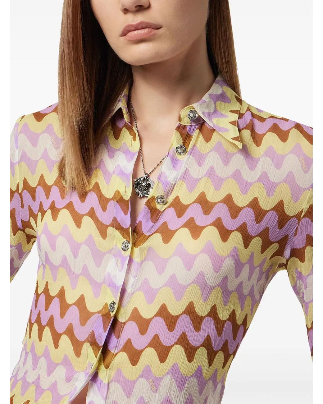 ワンピース VERSACE PRINTED CREPE SHIRT DRESS Versace Printed Crepe Shirt Dress | italist